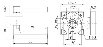 Ручка Fuaro (Фуаро) раздельная K.DM51.FLASH (FLASH DM) CP/SN-8 хром/матовый никель - фото 115396