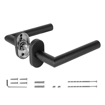 Ручка Fuaro (Фуаро) раздельная R.DSS201-0204P/19 (DSS-0204P/19) INOX 201 BLACK (овальное основание) - фото 115421