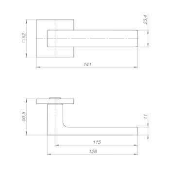 Ручка Fuaro (Фуаро) раздельная K.TRG52.TETRAGON BL-24 черный квадрат 8х170 мм - фото 115484