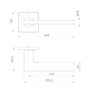 Ручка Punto (Пунто) раздельная K.EST.Q52.SELECT SN-3 матовый никель - фото 115517