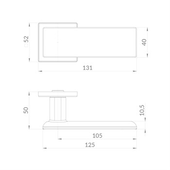 Ручка Punto (Пунто) раздельная K.EST.Q52.OLYMP SSG-39 сатинированное золото - фото 115561