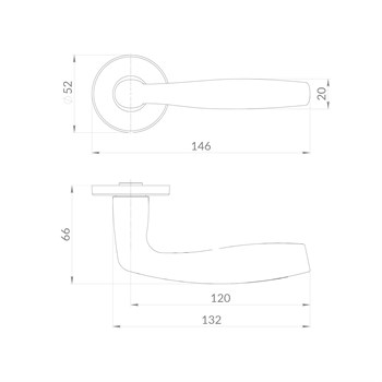 Ручка Punto (Пунто) раздельная R.EST.R52.ROUND SSG-39 сатинированное золото - фото 115576