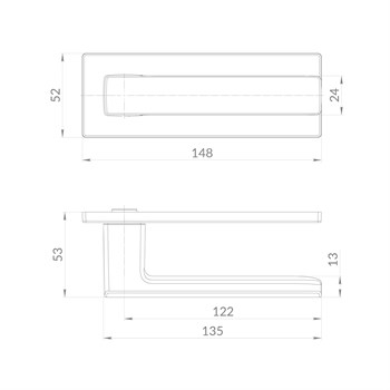 Ручка Punto (Пунто) раздельная K.EST.Q52.MEGA XL SSC-16 сатинированный хром - фото 115611