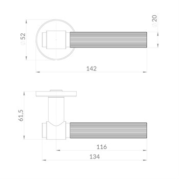 Ручка Punto (Пунто) раздельная R.EST.R52.SHELL CP-8 хром - фото 115626