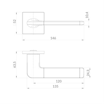 Ручка Punto (Пунто) раздельная K.EST.Q52.AVALON BL-24 черный - фото 115638