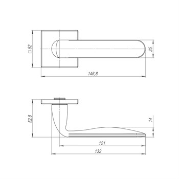 Ручка Punto (Пунто) раздельная K.ARC.Q52.EXTRA GR-23 графит - фото 115723