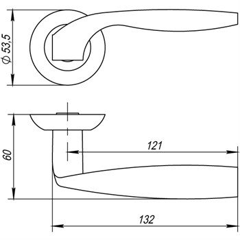 Ручка Punto (Пунто) раздельная R.TL54.BOSTON (BOSTON TL) CF-17 кофе - фото 115868