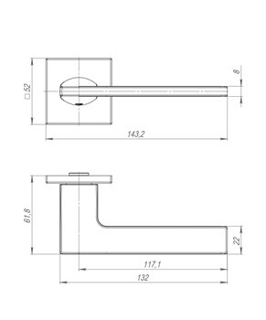 Ручка Punto (Пунто) раздельная K.ARC.Q52.MAIN SN-3 мат.никель ТРОСИК - фото 115958