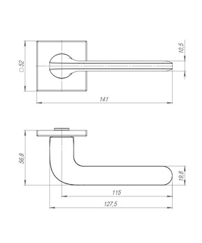 Ручка Punto (Пунто) раздельная K.ARC.Q52.ASPECT SN-3 мат.никель ТРОСИК - фото 115966