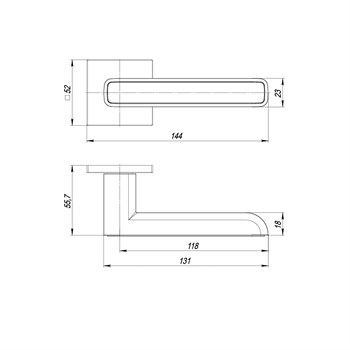 Ручка Punto (Пунто) раздельная K.ARC.Q52.MARS SN/WH-19 матовый никель/белый - фото 115992