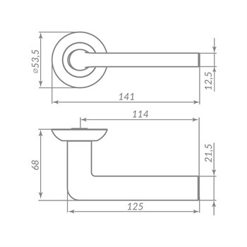 Ручка Punto (Пунто) раздельная R.TL54.NEXT 140mm SN/CP-3 матовый никель/хром - фото 116098