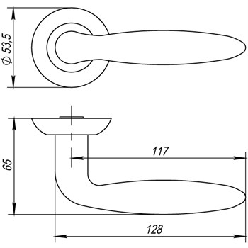 Ручка Punto (Пунто) раздельная R.TL54.BASIS (BASIS TL) SN/CP-3 матовый никель/хром - фото 116114