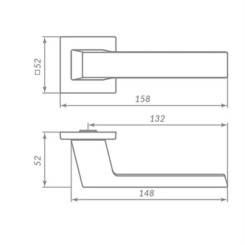 Ручка Punto (Пунто) раздельная K.ARC.Q52.DIPLOMAT SSG-39 сатин.золото - фото 116166