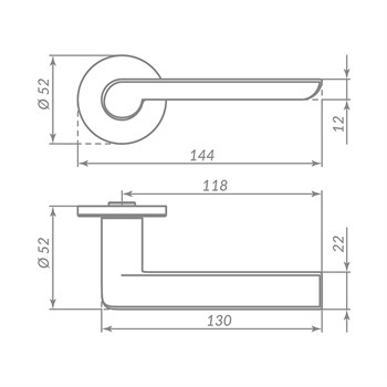 Ручка Punto (Пунто) раздельная R.ARC.R52.STEP SSG-39 сатин.золото - фото 116201