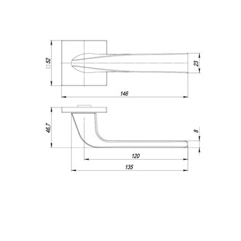 Ручка Punto (Пунто) раздельная K.ARC.Q52.SATURN SSG-39 сатин.золото - фото 116207