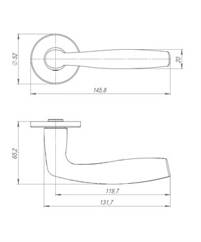 Ручка Punto (Пунто) раздельная R.ARC.R52.FORTUNA SSC-16 сатин.хром ТРОСИК - фото 116211