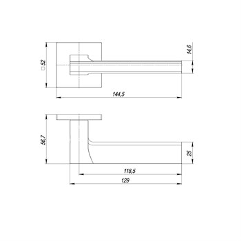 Ручка Punto (Пунто) раздельная K.ARC.Q52.BLADE SSC-16 сатинированный хром - фото 116253