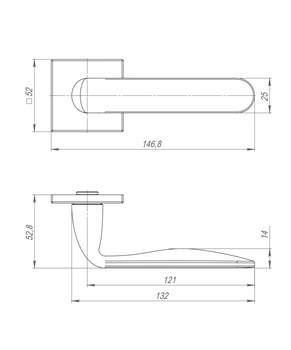 Ручка Punto (Пунто) раздельная K.ARC.Q52.EXTRA CP-8 хром ТРОСИК - фото 116302