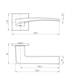 Ручка Punto (Пунто) раздельная K.ARC.Q52.LOTUS CP-8 хром ТРОСИК - фото 116310