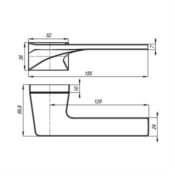 Ручка Punto (Пунто) раздельная K.QSL52.GERMES CP-8 хром - фото 116327