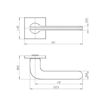 Ручка Punto (Пунто) раздельная K.ARC.Q52.ASPECT CP-8 хром - фото 116338