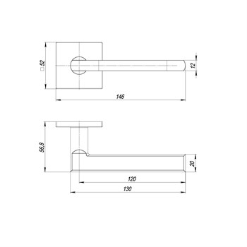 Ручка Punto (Пунто) раздельная K.ARC.Q52.PLUTON BL-24 черный - фото 116434