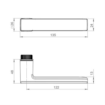 Ручка Punto (Пунто) раздельная K.EL.Q27.GANT BL-24 черный - фото 116437