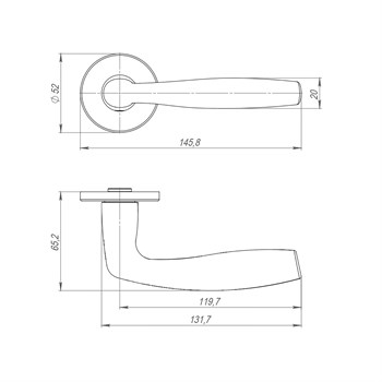 Ручка Punto (Пунто) раздельная R.ARC.R52.FORTUNA BL-24 черный - фото 116496