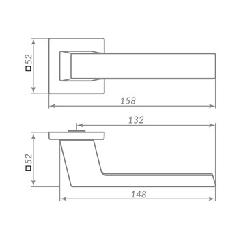 Ручка Punto (Пунто) раздельная K.ARC.Q52.DIPLOMAT GR-23 графит - фото 116520