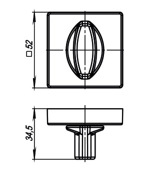 Ручка Armadillo (Армадилло) поворотная BK6.K.USQ52 (BK6/USQ) SN-3 матовый никель - фото 116700