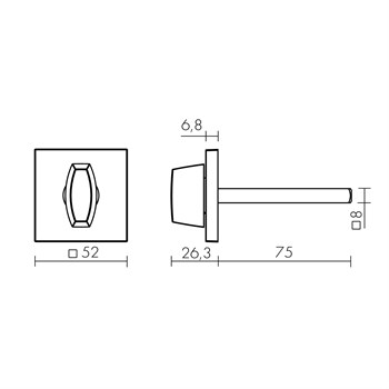 Ручка Fuaro (Фуаро) поворотная BKW8x75.K.TRG52 SSC-16 сатин хром - фото 117276