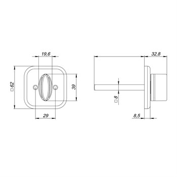 Ручка Fuaro (Фуаро) поворотная BKW8x75.K.TRD62 BL-24 черный ПЛАСТИК - фото 117381
