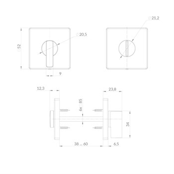Ручка Punto (Пунто) поворотная BK6.K.EST.Q52.JOY SN-3 матовый никель - фото 117421