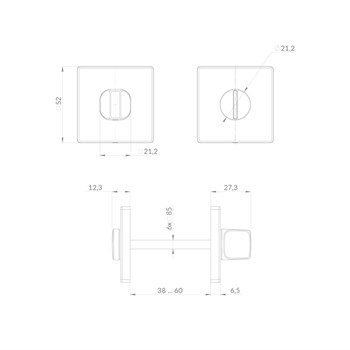 Ручка Punto (Пунто) поворотная BK6.K.EST.Q52 SSG-39 сатинированное золото - фото 117439