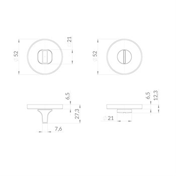 Ручка Punto (Пунто) поворотная BK6.R.EST.R52 BL-24 черный - фото 117478