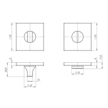 Ручка Punto (Пунто) поворотная BK6.K.ARC.Q52 (BK6 ARC) SN-3 мат.никель - фото 117554