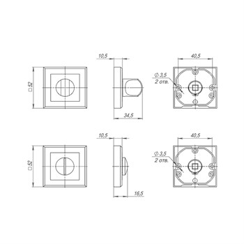 Ручка Punto (Пунто) поворотная BK6.K.QL52 (BK6 QL) SSC-16 сатинированный хром - фото 117589