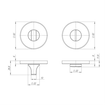 Ручка Punto (Пунто) поворотная BK6.R.ARC.R52 (BK6 ARC) SSC-16 сатин.хром - фото 117598