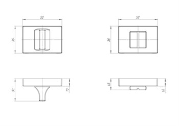 Ручка Punto (Пунто) поворотная BK6.K.QSL52 СP-8 хром - фото 117608