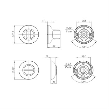 Ручка Punto (Пунто) поворотная BK6.R.ZR54 (BK6 ZR) BL-24 черный - фото 117628
