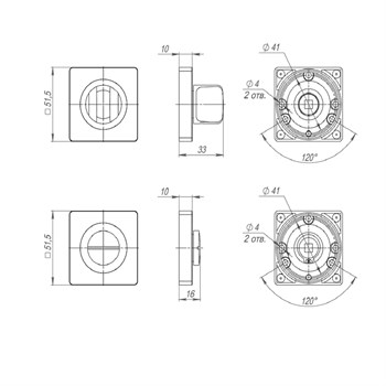 Ручка Punto (Пунто) поворотная BK6.K.ZQ51 (BK6 ZQ ) BL-24 черный - фото 117631