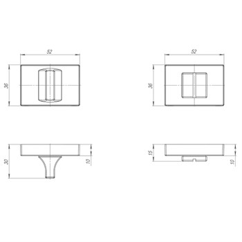 Ручка Punto (Пунто) поворотная BK6.K.QSL52 BL-24 черный - фото 117641