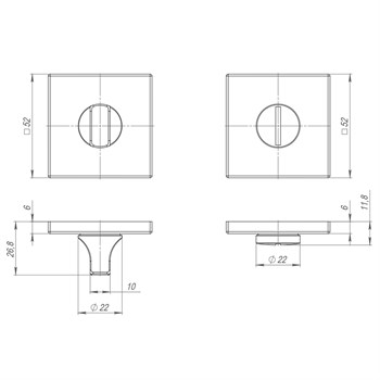 Ручка Punto (Пунто) поворотная BK6.K.ARC.Q52 (BK6 ARC) BL-24 черный - фото 117644