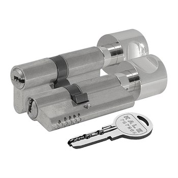 Цилиндровый механизм Kale kilit (Кале килит) с вертушкой 164 OBS SCE/120 (55+10+55) mm никель 5 кл. - фото 117950