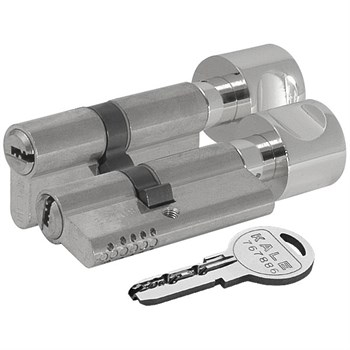 Цилиндровый механизм Kale kilit (Кале килит) с вертушкой 164 OBS SCE/70 (30+10+30) mm никель 5 кл. - фото 118154