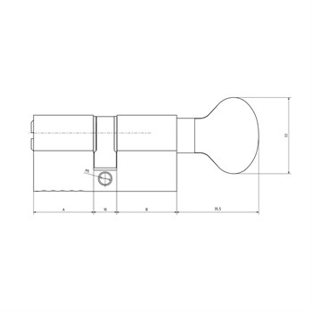 Цилиндровый механизм Kale kilit (Кале килит) с вертушкой 164 BM/100 (40+10+50) mm никель 5 кл. - фото 118158