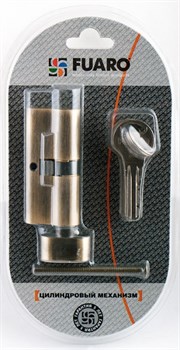 Цилиндровый механизм Fuaro (Фуаро) с вертушкой R602/80 mm-BL (30+10+40) PB латунь 5 кл. БЛИСТЕР - фото 118257