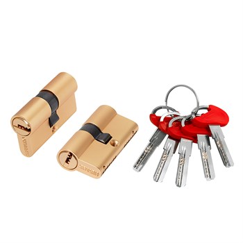 Цилиндровый Fuaro (Фуаро) механизм (D-PRO500/60) D-PRO5000Key60(25+10+25) SSG-39 сатинированное золото 5Key - фото 118308