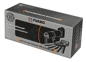 Цилиндровый Fuaro (Фуаро) механизм (R602/90) R6002Knob90(35+10+45) CP хром 5Key с вертушкой - фото 118430
