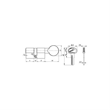 Цилиндровый Fuaro (Фуаро) механизм (D-PRO502/70) D-PRO5002Knob70(30+10+30) BL черный 5Key - фото 118664